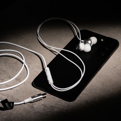 casca stereo cu mufa tip c - alb