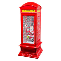 decoratiune craciun iluminat model cabina telefonica 105x105x260mm