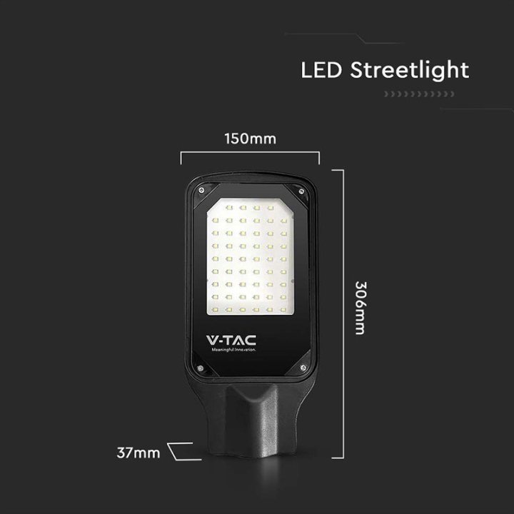 corp iluminat stradal led 50w 4000k - negru