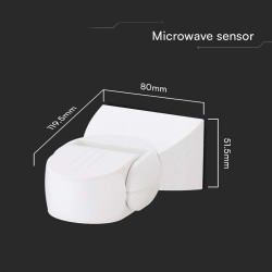 senzor de miscare 300w 180gr ip65 - alb