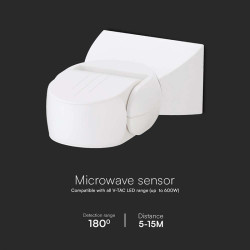 senzor de miscare 300w 180gr ip65 - alb