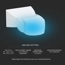 senzor de miscare 300w 180gr ip65 - alb