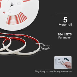 banda led cob 12.5w/m 220-240v ip65 6500k rola 5m