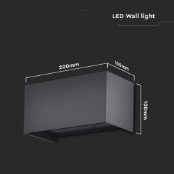 corp iluminat perete ip65 24w 3000k - negru