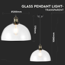 corp suspendat pentru iluminat max 60w ip20 sticla