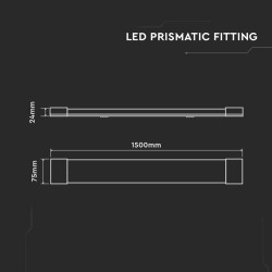 corp iluminat led 50w 150cm 6500k alb rece