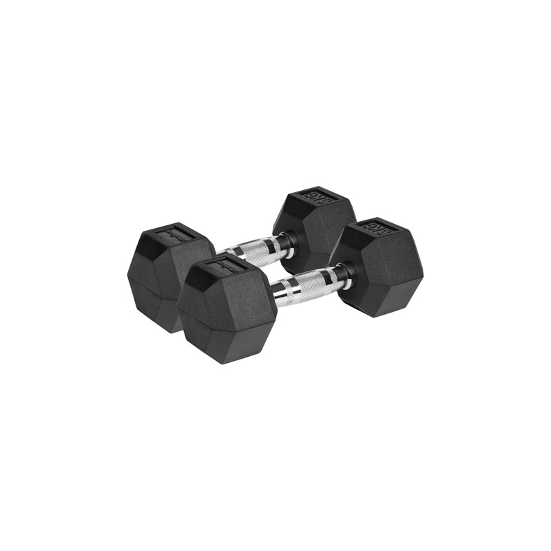 gantere dumbbell hex fonta cauciucata 2x6kg rebel activ