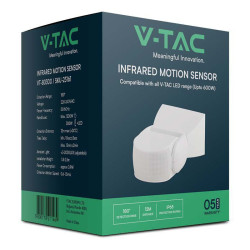 senzor de miscare 300w 180gr ip65 - alb