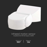 senzor de miscare 300w 180gr ip65 - alb senzor de miscare 300w 180gr ip65 - alb