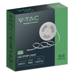 banda led smd 2835 10.5w/m 220-240v ip65 verde rola 10m