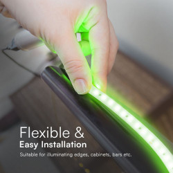 banda led smd 2835 10.5w/m 220-240v ip65 verde rola 10m