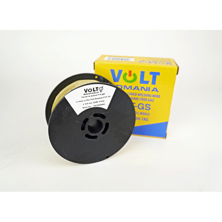 Sarma sudura fara gaz, MIG MAG cu flux, diametru 0.8 mm, rola 100mm, E71T-GS 1.0 kg net - Sudura fara gaz, Volt Romania
