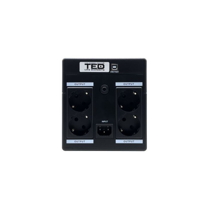 ups 1600va 900w cu stabilizator si management, 4x schuko, ecran lcd si 2x acumulator 12v 9ah, ted electric ted004642