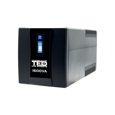 ups 1600va 900w cu stabilizator si management, 4x schuko, ecran lcd si 2x acumulator 12v 9ah, ted electric ted004642