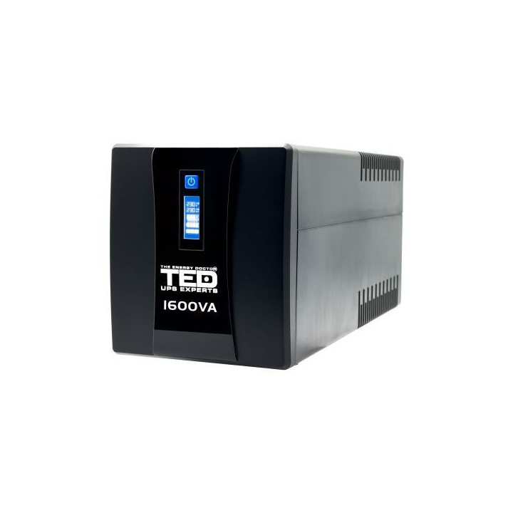 ups 1600va 900w cu stabilizator si management, 4x schuko, ecran lcd si 2x acumulator 12v 9ah, ted electric ted004642
