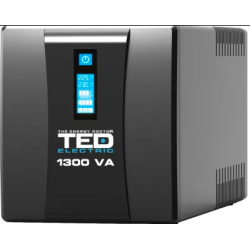 UPS 1300VA 750W cu Stabilizator si Management, 4x Schuko, Ecran LCD si 2x Acumulator 12V 7Ah, TED Electric