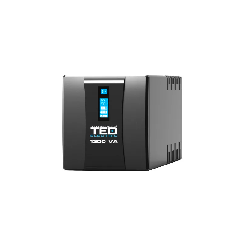 UPS 1300VA 750W cu Stabilizator si Management, 4x Schuko, Ecran LCD si 2x Acumulator 12V 7Ah, TED Electric