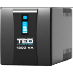 UPS 1300VA 750W cu Stabilizator si Management, 4x Schuko, Ecran LCD si 2x Acumulator 12V 7Ah, TED Electric