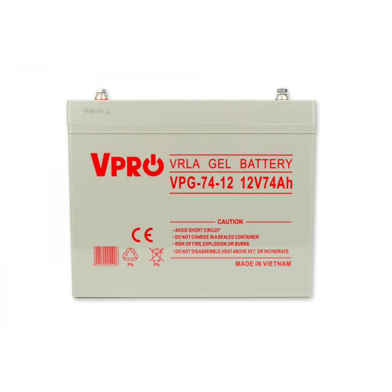 baterie gel vpro premium 12v 74 ah gel vrla fara intretinere
