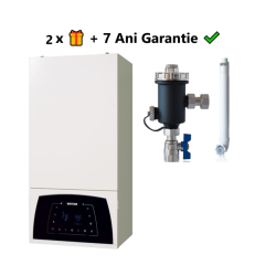 2 Cadouri + 7 Ani Garantie Centrala termica Gaz Motan Condens Plus 100 25 kW, Kit Evac Filtru Antimagnetita