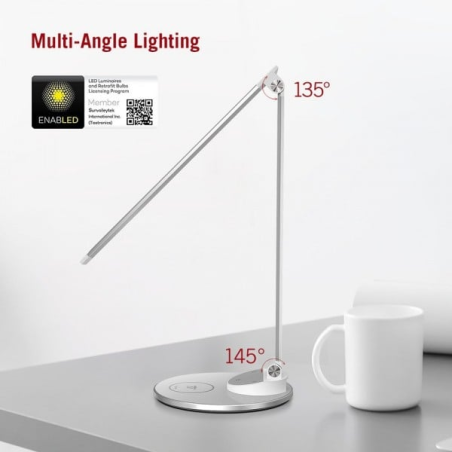 lampa de birou led taotronics tt-dl69, protectie ochi, control touch, incarcare telefon wireles si usb