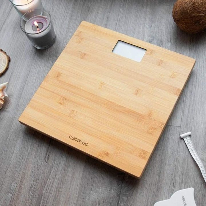 cantar corporal cecotec surface precision 9300, lemn de bambus, eco-friendly