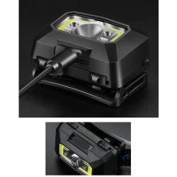 lanterna led pentru cap supfire x30, usb, 500lm, 130m