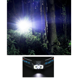 lanterna led pentru cap supfire x30, usb, 500lm, 130m