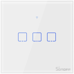 intrerupator smart  cu touch wifi + rf 433 sonoff t1 eu tx, (3 canale)