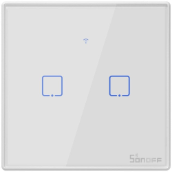 intrerupator smart  cu touch wifi + rf 433 sonoff t2 eu tx, (2 canale)