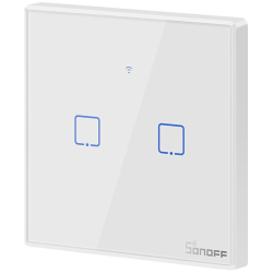 intrerupator smart  cu touch wifi + rf 433 sonoff t2 eu tx, (2 canale)