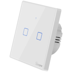 intrerupator smart  cu touch wifi + rf 433 sonoff t2 eu tx, (2 canale)