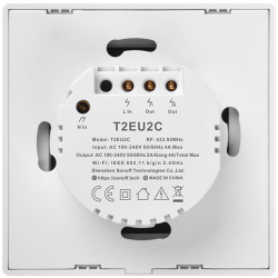 intrerupator smart  cu touch wifi + rf 433 sonoff t2 eu tx, (2 canale)