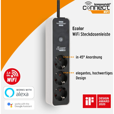 prelungitor smart brennenstuhl connect ecolor wifi, alexa, google