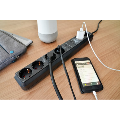 prelungitor smart brennenstuhl connect eco-line wifi h05vv-f3g1 ,1,5m , 5prize, alexa, google