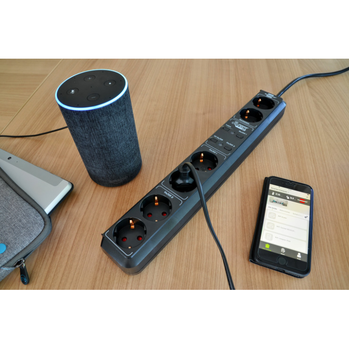 prelungitor smart brennenstuhl connect eco-line wifi h05vv-f3g1 ,1,5m , 5prize, alexa, google