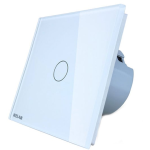 intrerupator simplu cu touch welaik panou din sticla, alb