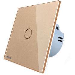 intrerupator simplu cu touch welaik panou din sticla, gold