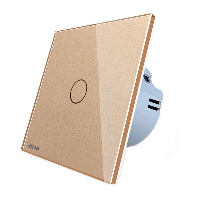 intrerupator simplu cu touch welaik panou din sticla, gold