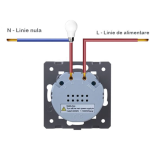 intrerupator simplu cu touch welaik panou din sticla, gold