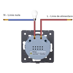 intrerupator dublu cu touch welaik panou din sticla, negru