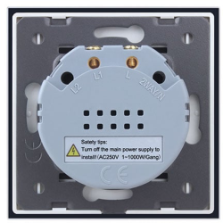 intrerupator dublu cu touch welaik panou din sticla, negru