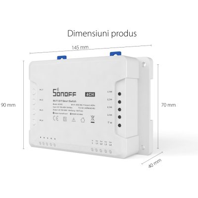 releu smart wireless sonoff 4chr3, 4 canale, alexa   google home