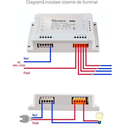 releu smart wireless sonoff 4chr3, 4 canale, alexa   google home