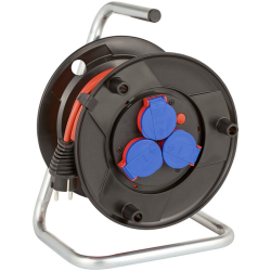 prelungitor exterior brennenstuhl garant cu tambur cu priza multipla, 3 posturi, 20m, ip44