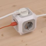 prelungitor brennenstuhl forma de cub cu prize si usb, 1.4m