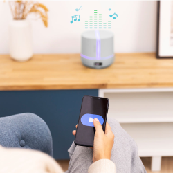 difuzor aroma cu ultrasunete smart cecotec purearoma 550 connected, control din smartphone, 7 culori led, boxa incorporata - gri