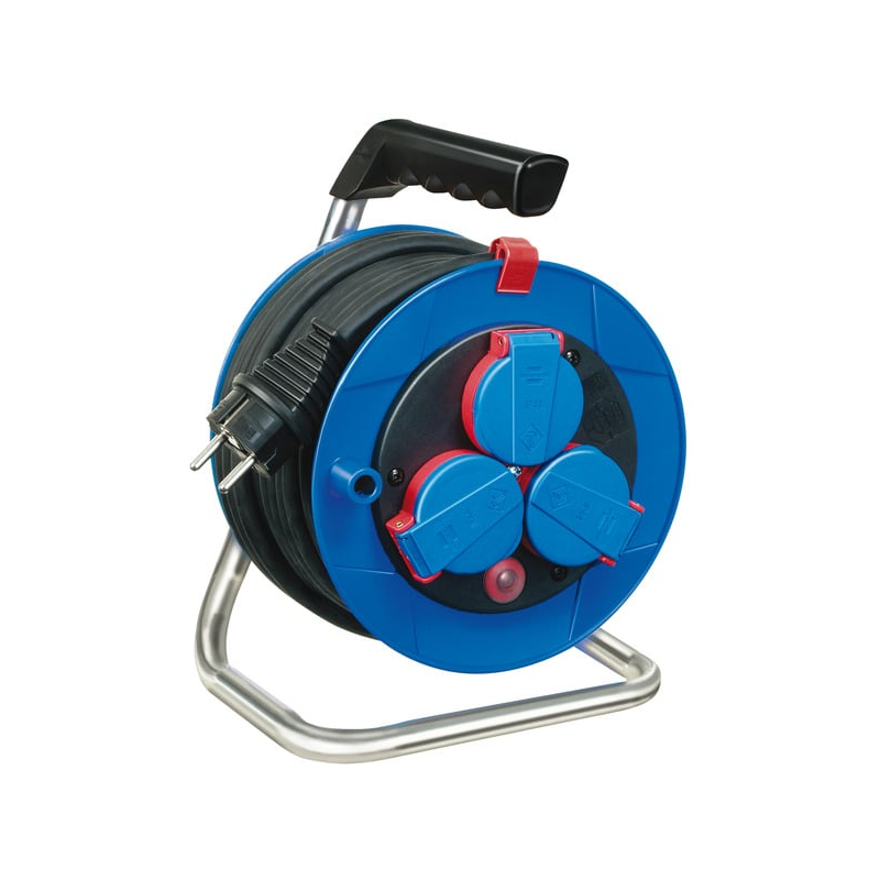 prelungitor exterior brennenstuhl garant cu tambur, 3 prize, h05rr-f 3g1,5, 15m, ip44