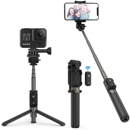 selfie stick tripod taotronics tt-st002, 3 in 1 cu telecomanda bluetooth detasabila