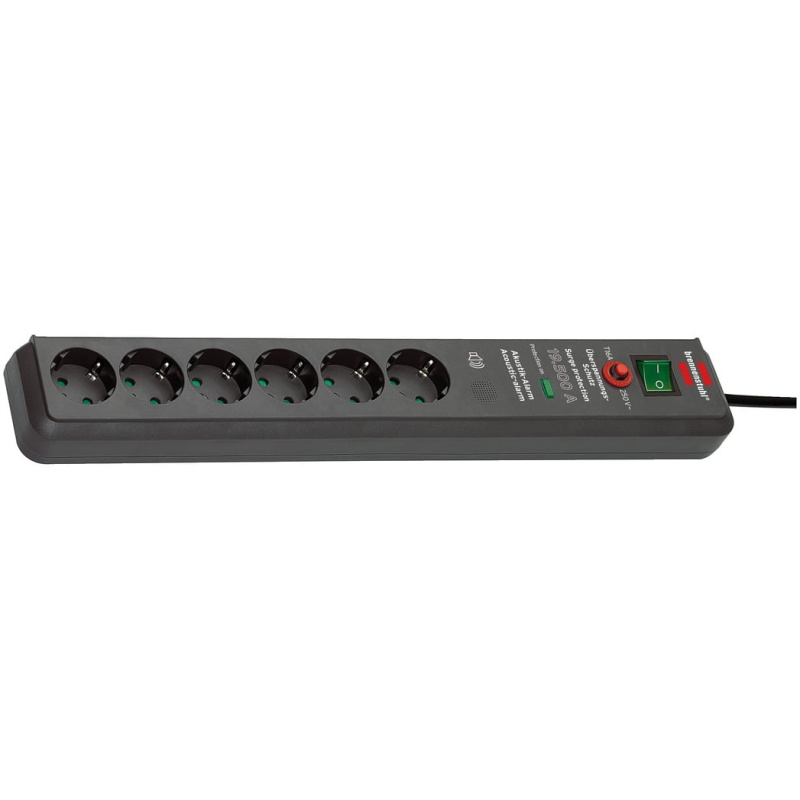 prelungitor brennenstuhl secure-tec 6 prize, protectie supratensiune, intrerupator, 3m